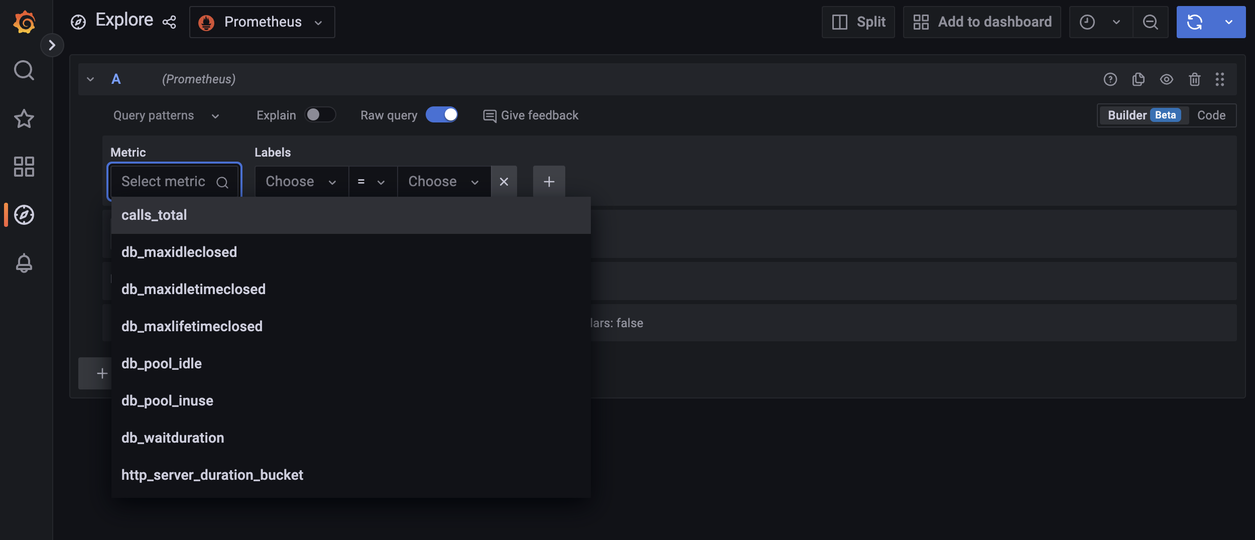 Grafana Metric Filter