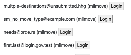 screenshot of local login emails