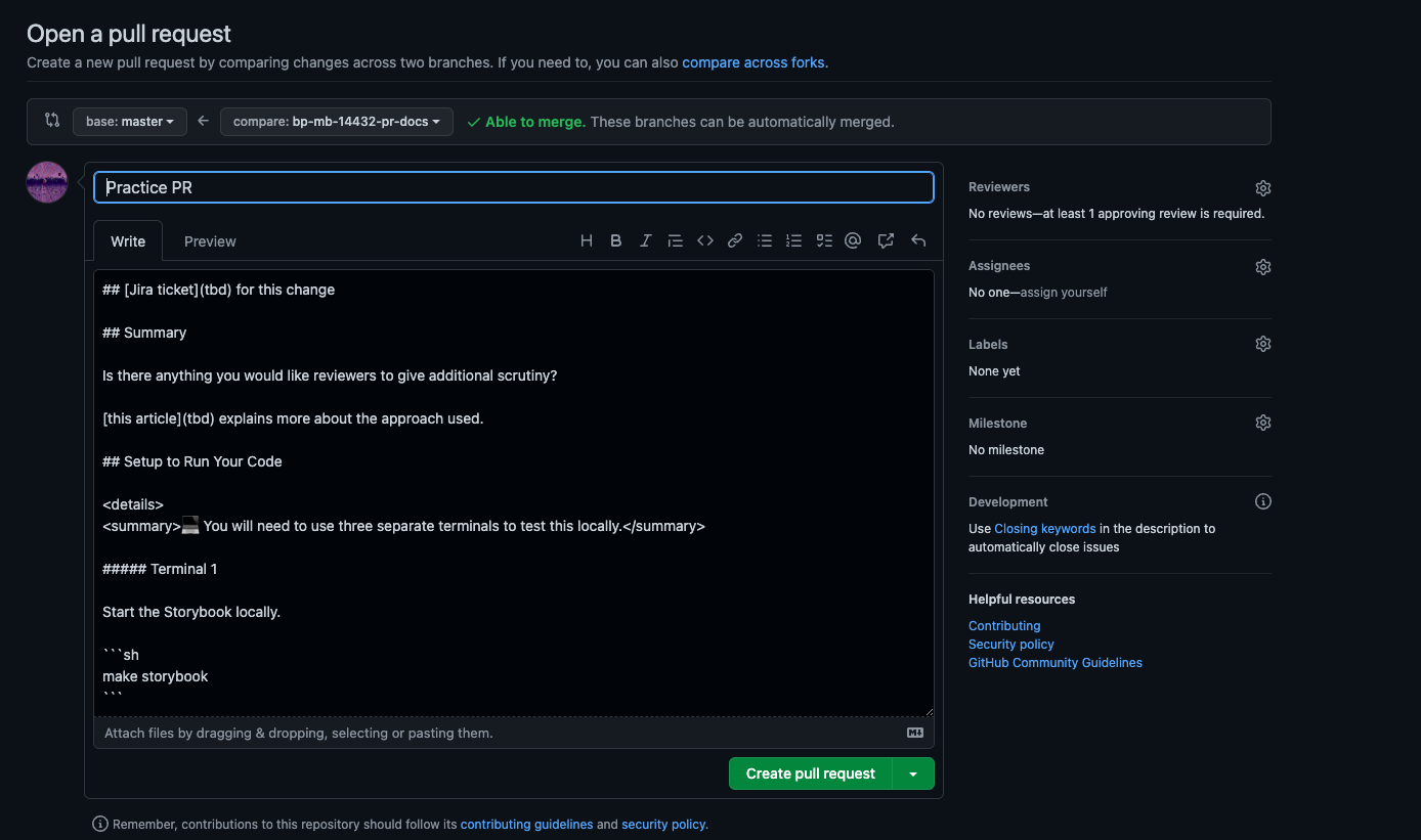 Image showing how to open a PR